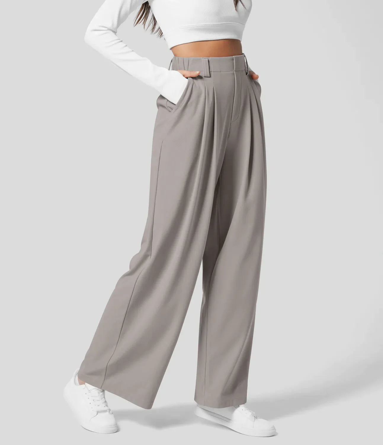 Peppy - Pantalon gaufré à taille haute