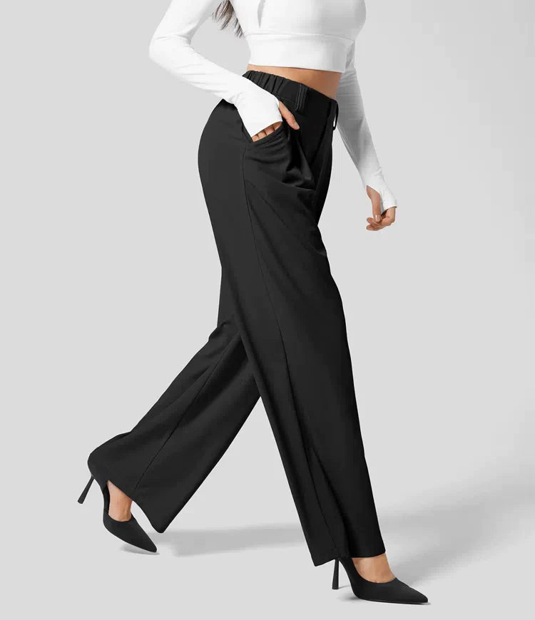 Peppy - Pantalon gaufré à taille haute