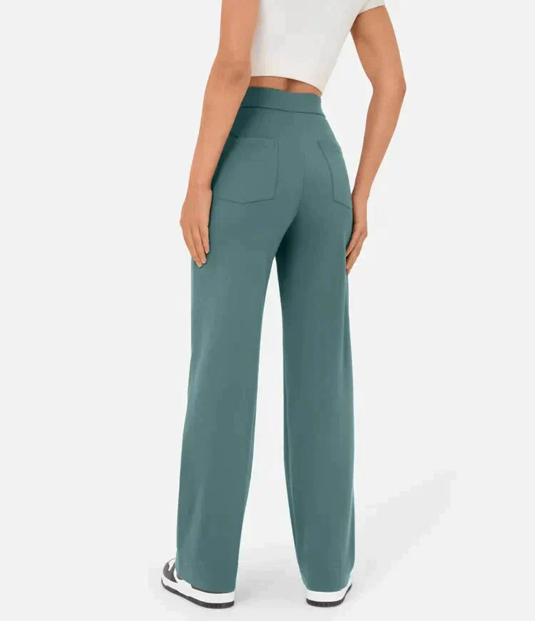 Pantalon décontracté élastique à taille haute